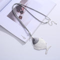 TongLing Women Fashion Thin Tiny Rope Strand String Necklace Handmade Custom Large Big Fish Pendant Necklace