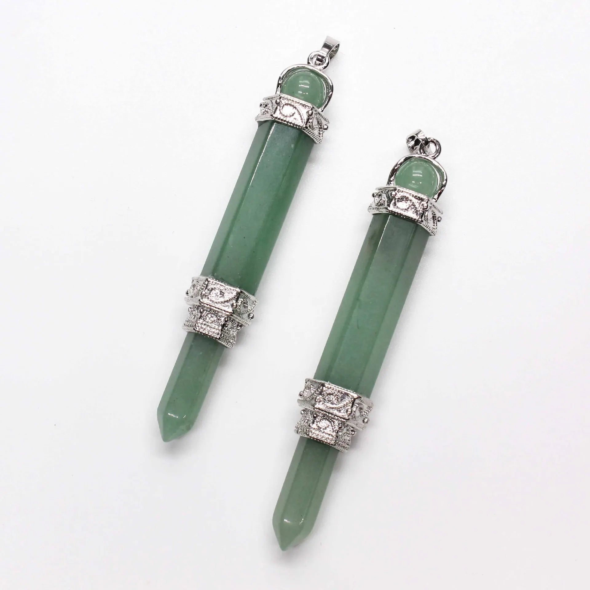 2026 Good Quality Crystal Pencil Shape Green Aventurine Pendant Wholesale Gemstone Pendants Healing Crystal Pendant