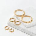 Fenny 18K PVD Plated Wholesale Tarnish Free Permanent Basic Smooth Circle Stainless Steel Hoop Earring for Women