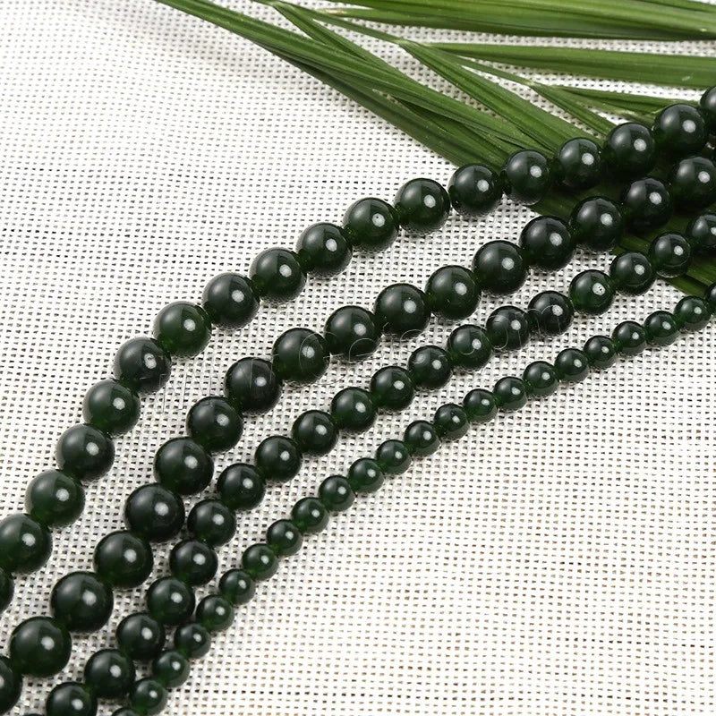 Wholesale DIY Round Green Jade Taiwan Beads Size 4/6/8/10/12/14mm Length Approx 38-40cm 1693668