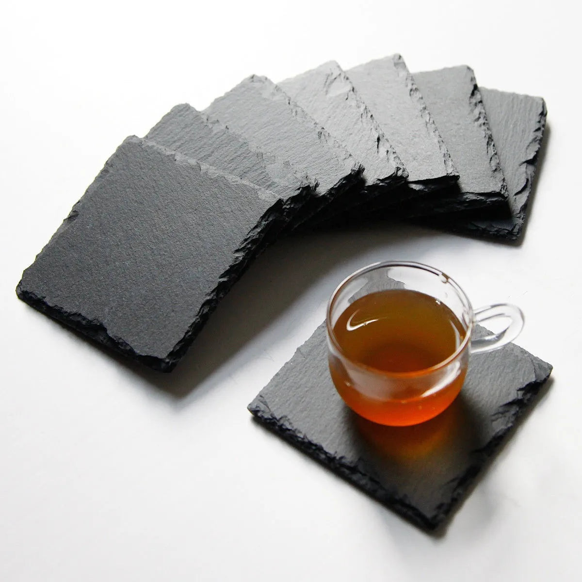 Wholesale Decorative Coffee Cup Mats Slate Tea Coaster for Home and Office Slate Waterproof Coasters Slate Table Mats