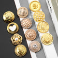 Yiwu Wintop High Quality Fancy Style Hand Sewing Round Shank Rose Gold Metal Buttons Coat Suit Button for Ladies