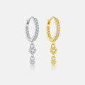 FUAMAY 2024 Trendy Zircon Inward Hoop Earrings 925 Sterling Silver 18K Gold Plated Single Sale Pave Earrings for Women