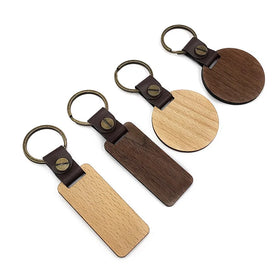 Custom Laser Engrav Name Keychain Wooden Keyring With UV Digital Print