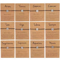 SC 2023 Hot Adjustable Wax String 18K Gold Plated Stainless Steel Bracelet Women 12 Zodiac Sign Bracelet Jewelry