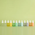 Empty 30ml Frosted Purple Blue Pink Peach Flat Shoulder Glass Dropper Bottle with Pipette
