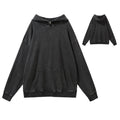 Custom Men's Cotton French Terry Vintage Wash Hoodie Oversized Acid Washed Distressed Sweatshirts ODM Supply for Autumn Season