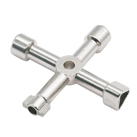 Multi-function 4 in 1 Universal Cross Key Wrench Triangle Key for Train Electrical Elevator Cabinet Meter Box Valve Square Hole