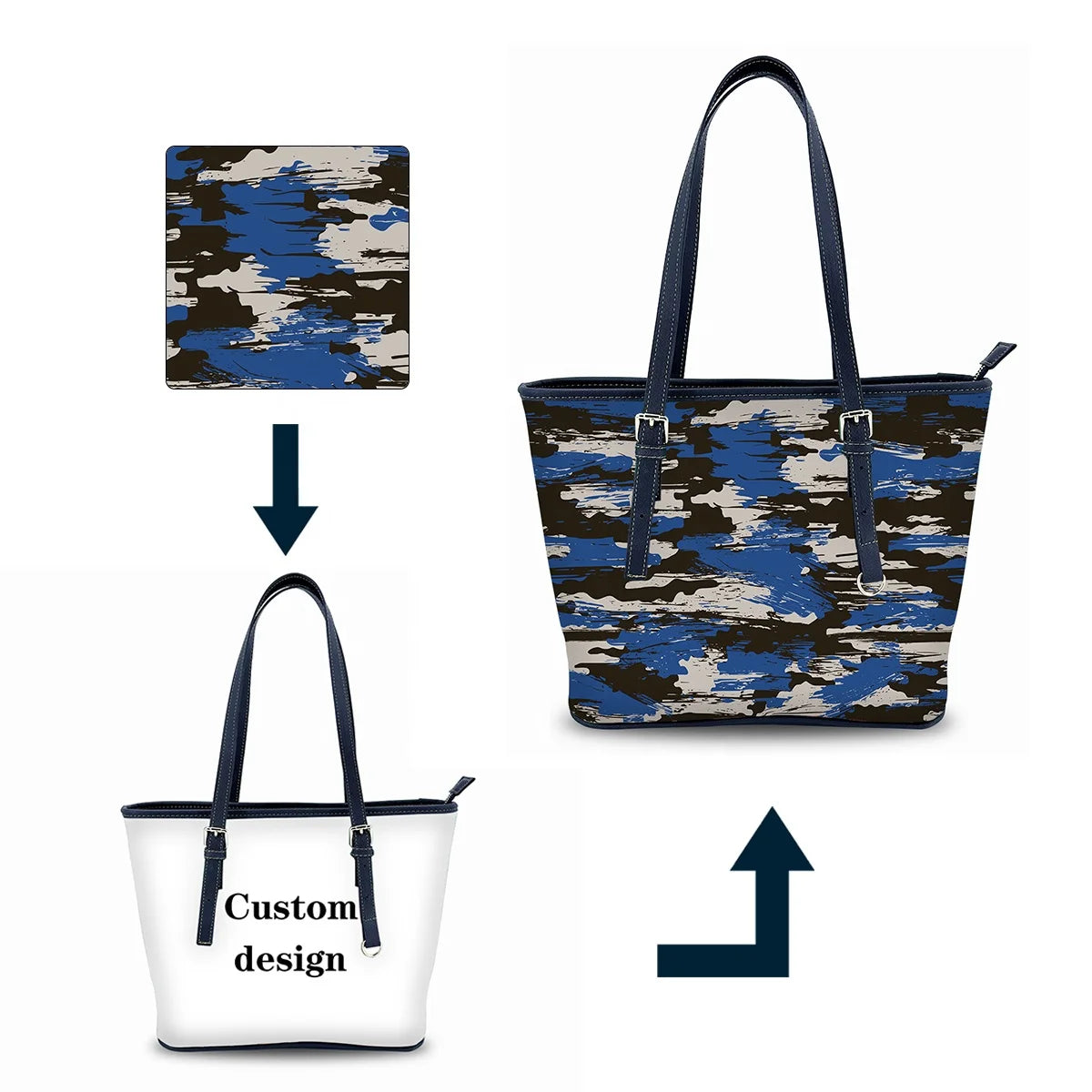 New Large Capacity Tote Bag Luxury Fashionable Many Compartment Printed Handbags Blank Sublimation Tote Bags