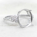 Sterling Silver 11*13mm Semi Mount Ring Empty Frame Blank Support Setting S925 Base Holder Without Center Stone for DIY Inlay