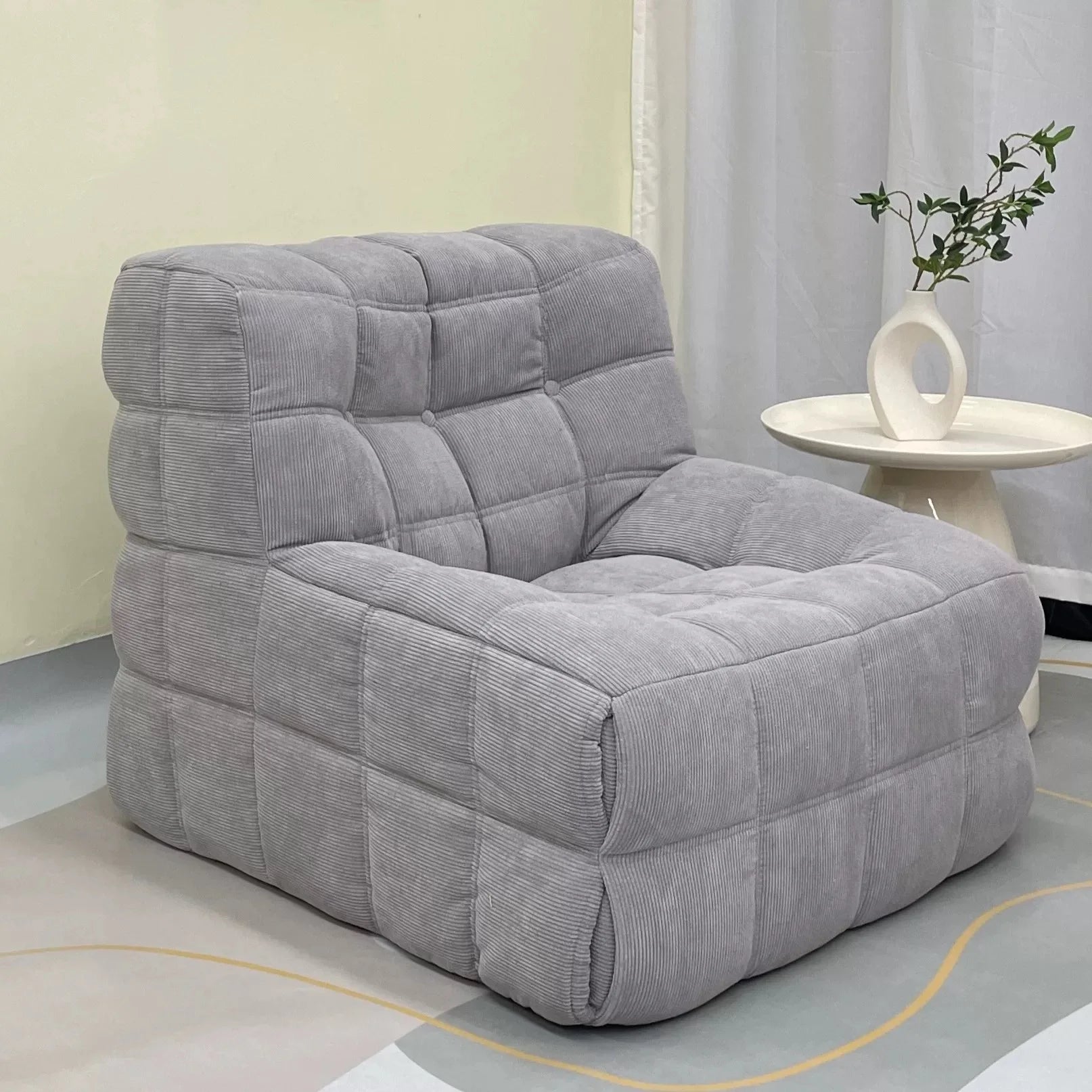 Minisit Modern French Single Tufted Velvet Bed Sectional Sofa Compression Living Room Furniture Washable Affordable Box Sofa