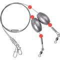 Fishing Wire Leader Egg Sinker Weight Rigs Saltwater Fishing Swivels Snap Sinking Rigs