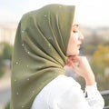 New Design 110*110 Malaysia Viscose Cotton Hijab Rayon Shawl Square Scarf With Rhinestone