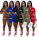 2026 Custom Logo Women New Arrivals Set Summer Crop Top Two Piece Short Set Women Shorts Tracksuits Set