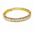HOVANCI Best Sale Full Diamond CZ Crystal Hips Hop Bracelet Luxury 18K Real Gold Plating Round Cut Cubic Zircon Bracelet for Men