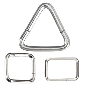G23 Titanium Ear Nose PIERC Square Triangle Rectangle Cartilage Earring Earlobe Piercing Hinged Clicke Ring Body Jewelry Unisex