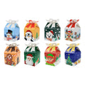 Foldable Recyclable Christmas Xmas Goodie Paperboard Boxes with Bow for Candy Cakes for Treats-Party Birthdays Holidays