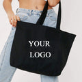 Big Tote Bag New Design Canvas Large Capacity Fashion Black Shoulder Bags with Custom Logo