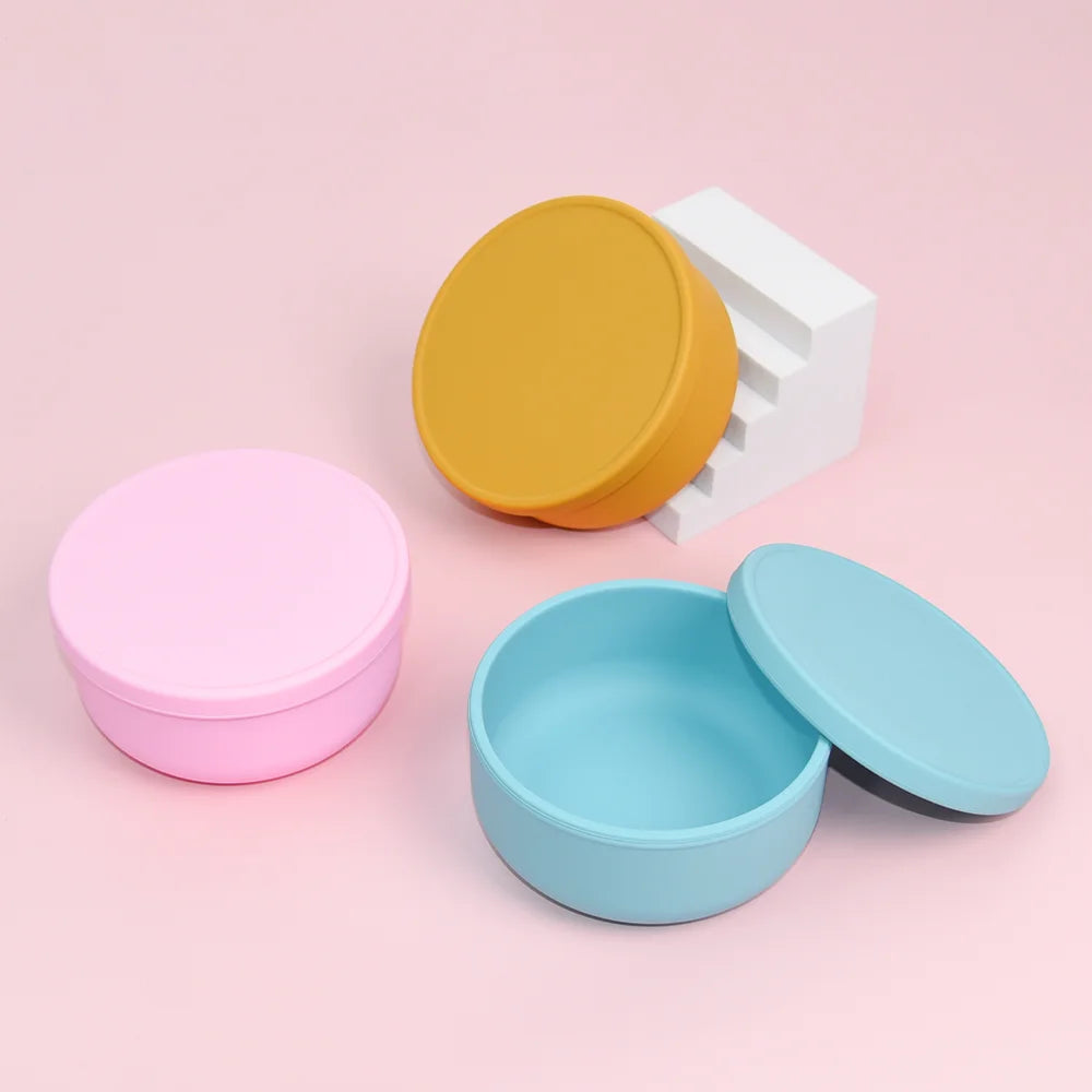 Wholesale Toddler Bowl Customized Logo Eco Friendly Baby Feeding Anti-spill Silicone Bowl With Lid