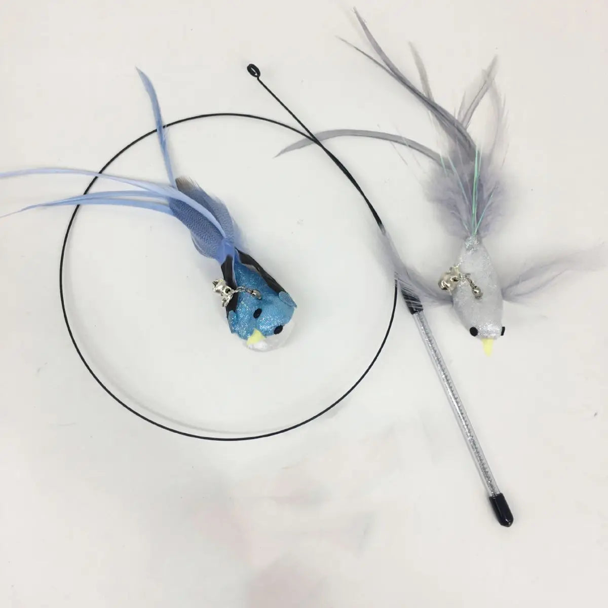 Eco-Friendly Cat Toy with Interactive Bird Head Feather Replacement for Pet Cats