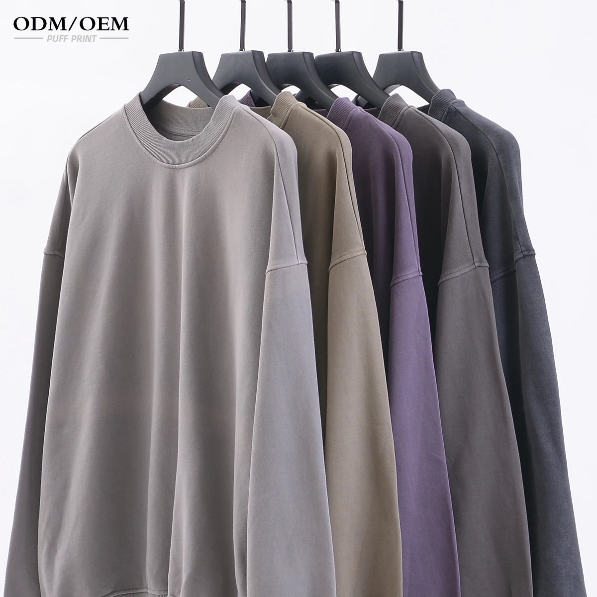 Clothing Factory Custom logo Cotton Thermal Men's Hoodies and Loose Sweatshirts for Men Crew Neck Blank Sweatshirt Wholesale