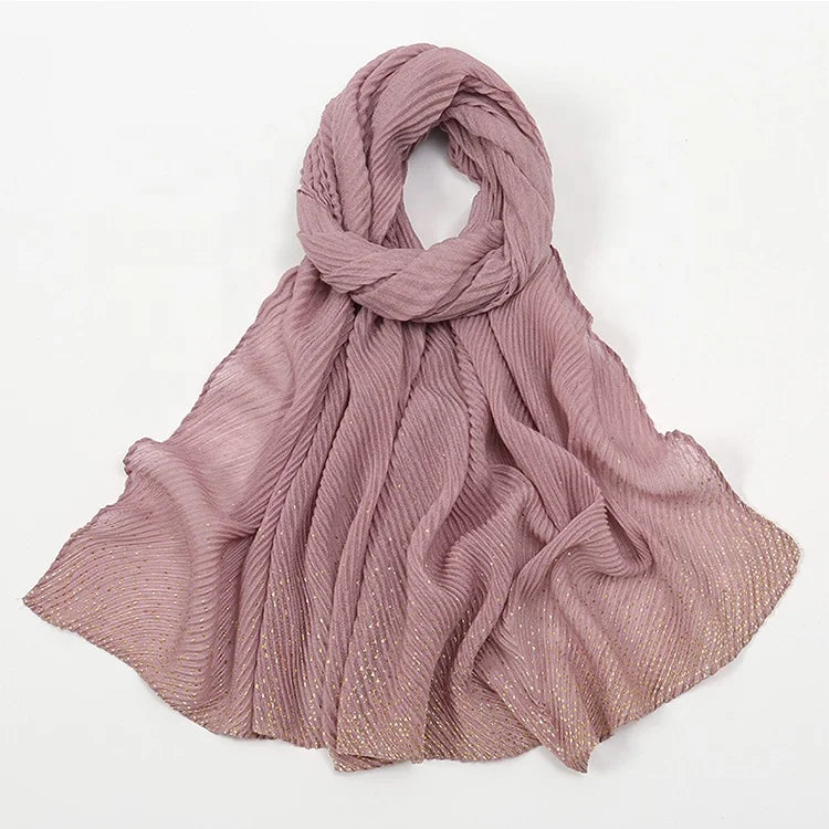 Soft Chiffon Hijab Muslim Scarf Custom Logo - Modal Jersey Hijab for Women with Sequins OEM Manufacturer Low MOQ