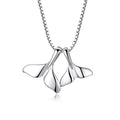 Factory Wholesale 925 Silver Double tail Necklaces Pendants For Women Fashion Lady Festival Gift Sterling-silver-jewelry