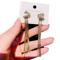 CLBX Women's S925 Silver Needle Earrings Luxury Light Set with Zircon Metal Silicone Wood Leather Tassels
