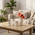 LIVEFUN Handmade Modern Chinese White Ceramic Vase Sets Customizable Tabletop Flower Home Decor Bedroom Living Direct Sales High