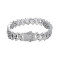 2022Fashion Hip Hop Copper Jewelry Miami Cuban Chain Men's Bracelet Ice Out Diamond Bracelet