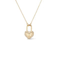 Custom 18K Gold Plated Heart Necklace with White CZ for Women Valentine's Day Handmade Brass Jewelry for Wedding or Gift