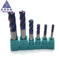 4 Flute HRC65 Machining End Mill Tungsten Carbide Bano Blue Coating Milling Cutter for Steel Aluminum Mental CNC Machining Tool