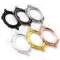 30x40mm Inner Size 6 Colors Hollowing Pierced Style Cabochon Base Setting Charms Pendant Blank Base