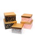 High-End 3-Piece Set Square Flower Gift Box Hot Stamping and Glossy/Matt Lamination