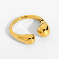 New Women's Trendy Chunky Ring High-Polished Gold Plated Stainless Steel Adjustable Open INS Simple Style Fashion Jewelry Gifts