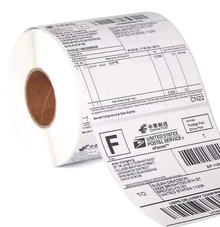 Manufacturer Supply Logistics Tracking 4" X 6" Self Adhesive Sticker 100*150mm Thermal Printer Label Waterproof for Shipping