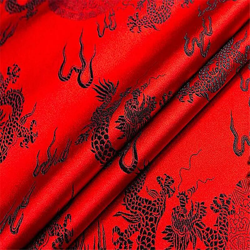 Good Quality Traditional Nice Dragon Horse Polyester Brocade Fabric for Spring Festival Art Package Home Textile Table