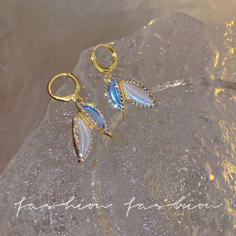 Fashion Leaves Ins New Light Luxury Tassel Earrings Personalized All-match Women's Jewelry MegaBDM