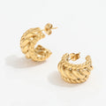 JOOLIM Jewelry PVD Gold Plated Rope Chain Earring Hoop Earring Vintage Stainless Steel Earrings for Women