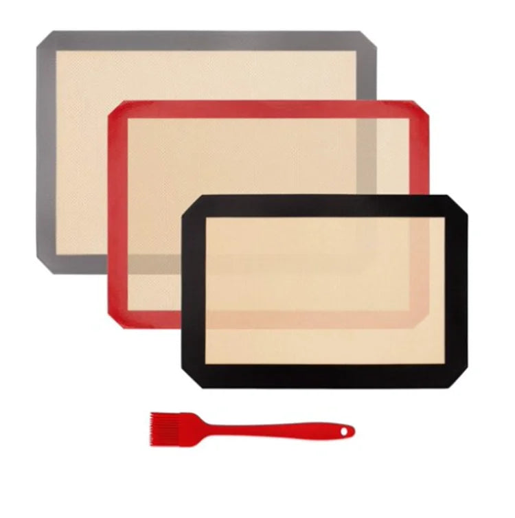 Food Grade Non-Stick Eco-Friendly Silicone Baking Pastry Mat Non-Slip Rubber Surface Heat Resistant for Kneading Dough Oven Use