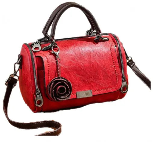 Women 2024 Spring New Pillow Bag Small Leather Flower Pendant Korean Single Shoulder Crossbody Bag