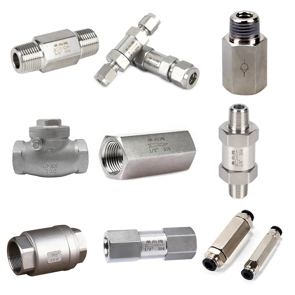 Spring Loaded 1/2"NPT SS304 316 One Way Valve Non-Return Valve Stainless Steel Check Valve