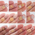 DAIHE Fashion Jewelry Pendants Charms Flower 18k Gold Plated Stainless Steel DIY Pendant Accessory