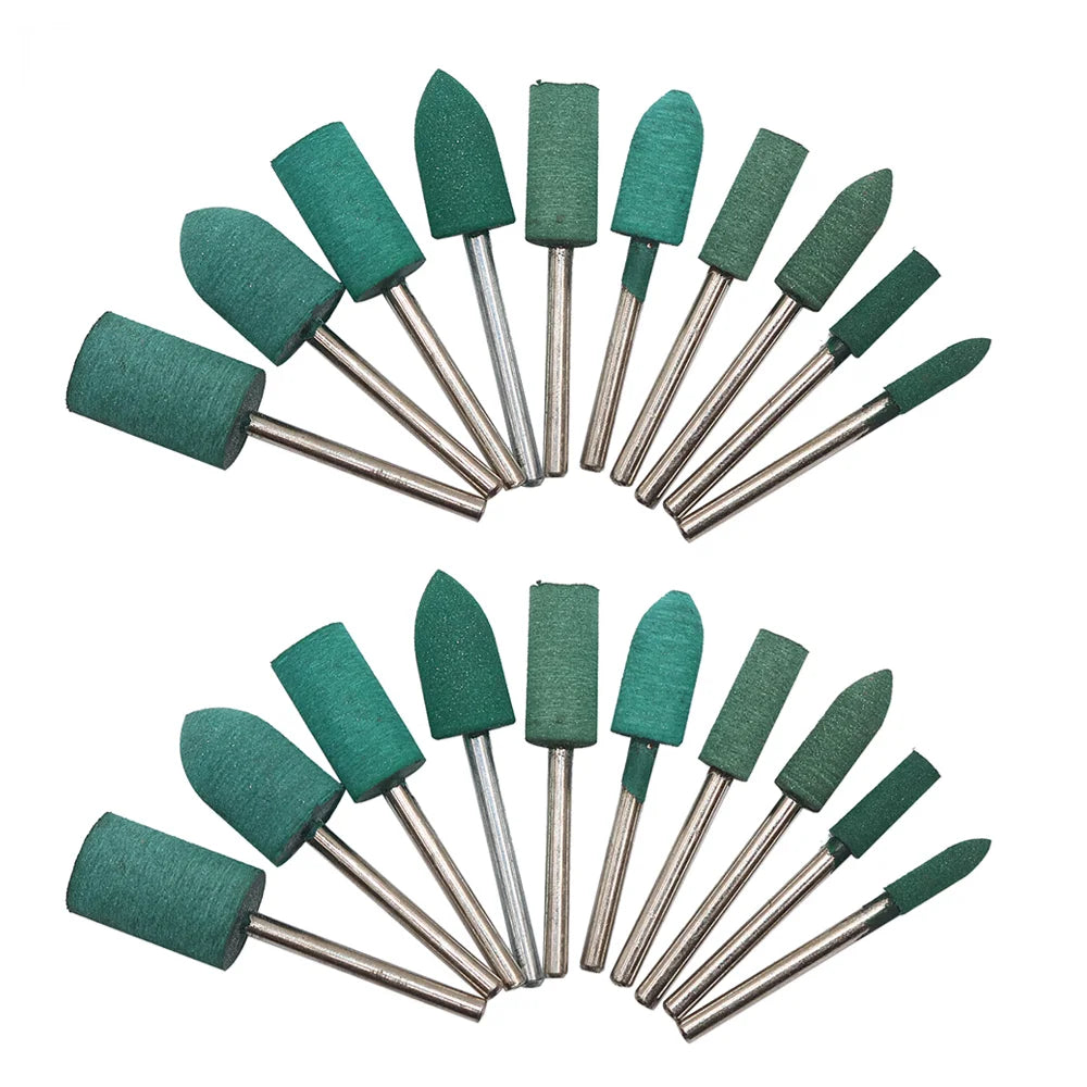Cylinder Bullet Rubber Head Burr Wheel With 3mm (1/8 Inch) Shank for Dremel and Compatible Jewelry Tool Rotary Polishing Wheel