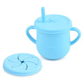 Baby Training Silicone Water Drinking Sippy Cup With Straw and Handle Sublimation Sippy Cup