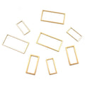 New Originality Gold Stainless Steel Geometric Hollow Rectangle Pendant for DIY Earring Necklace Jewelry Accessories