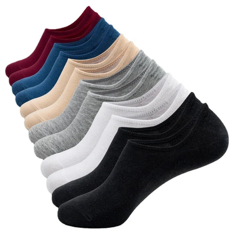 High Quality Boat Socks Low Cut Invisible Nonslip Socks Women Men No Show Solid Color Woven Knitted Thin Socks for Men's Shoes