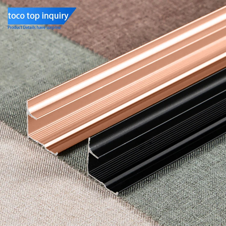 Toco Modern Design Style Aluminum Alloy Profile Tiles Accessories Light Metal Wall Edg Strip Batten Trim for Aluminium Tiles