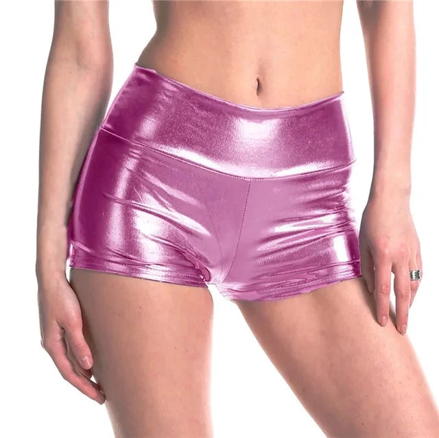 King Mcgreen Star Womens Metallic Booty Shorts High Waisted Shiny Rave Bottoms Jazz Pole Dance Festival Sexy Party Club Shorts