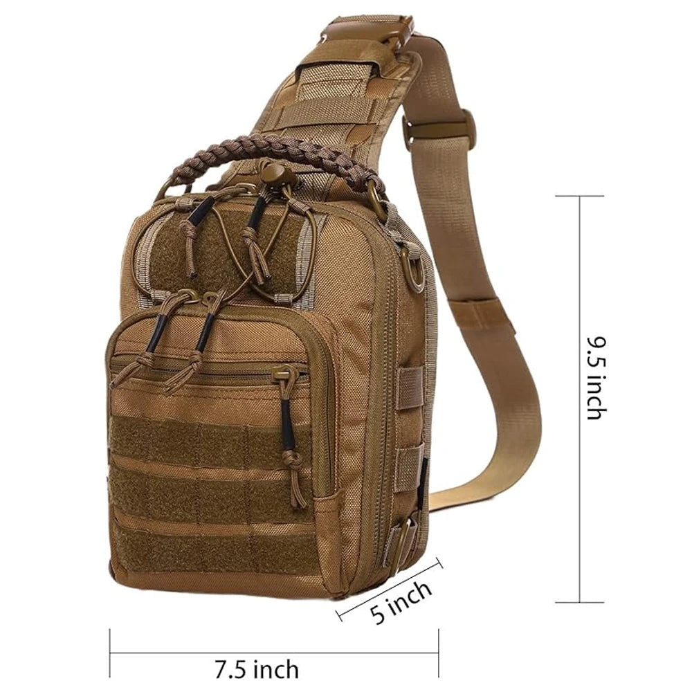 Coyote Brown Camo Packable Small Tactical Modular Motorcycle Cycling Sling Pouch Bag